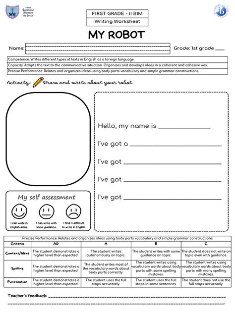 The Robot Writing Activity Worksheet 的图像结果