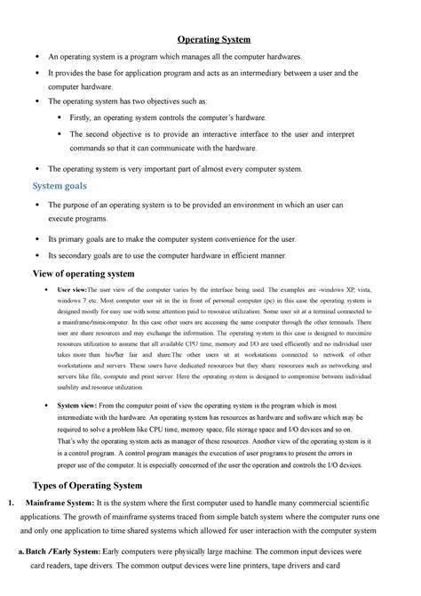 Operating system print - Operating System An operating system is a ...