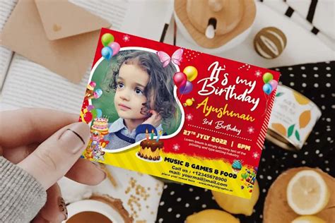 Three Different Colour Birthday Invitation Card - Free PSD Download