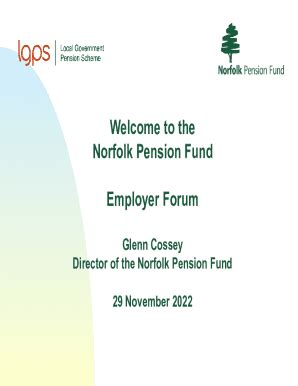 Fillable Online Welcome to the Norfolk Pension Fund Employer Forum Fax ...