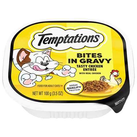TEMPTATIONS Wet Cat Food, Tasty Chicken Flavor Bites in Gravy (100 g ...