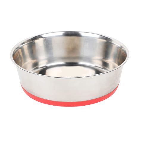 DOG BOSS Heavy Dog Bowl Silicon Rubber Base Stainless Steel Dog Food ...
