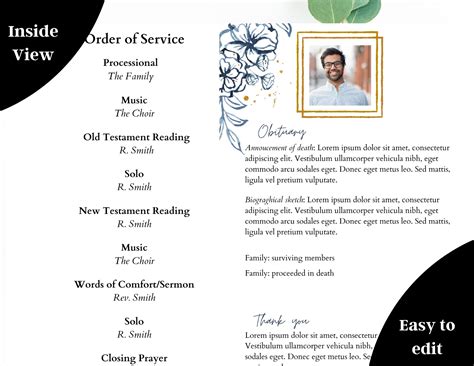 Image result for Male Funeral Program