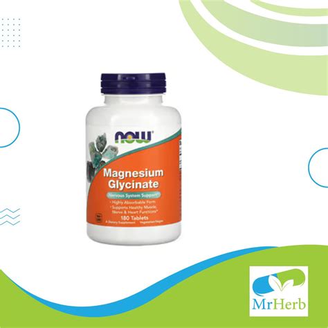 Now Foods magnesium glycinate tablets, 180 tablets – Mr Herb