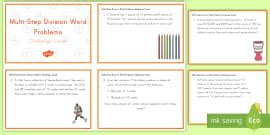 KS2 Two-Step Division Word Problems Maths Challenge Cards