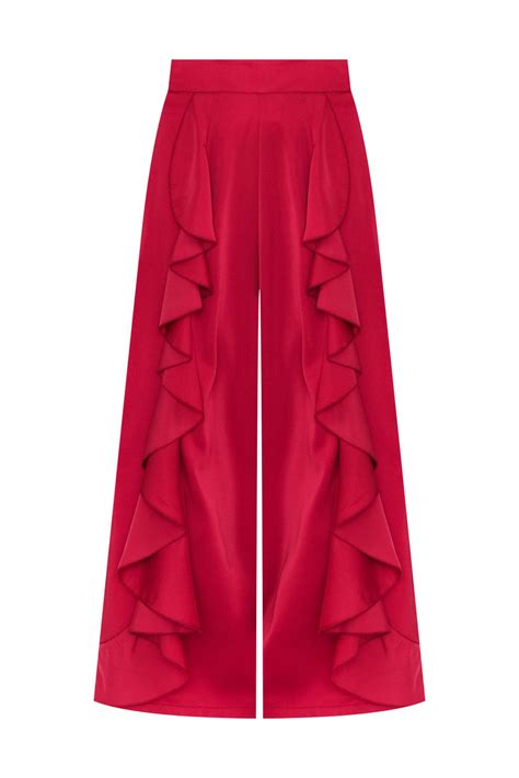 Dancer Red Ruffle Pants - Blue Bungalow AU