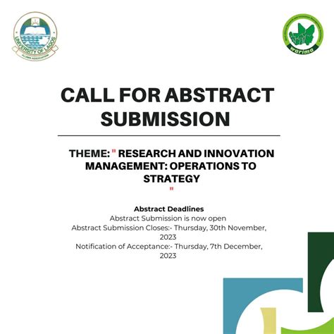 Call for Abstracts Submission – West African Research and Innovation ...