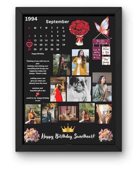 ARCAPTURE A4 Size Wooden Customized/Personalized Happy Birthday Collage ...