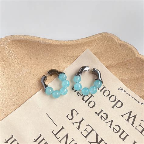 Just Lil Things Blue Hoop Earrings jlt11565 – justlilthings