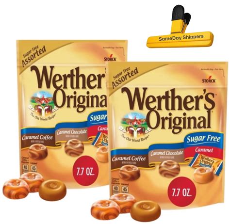 Werther's Original Sugar Free Assorted Candy Pack of 2 Bags of Hard ...