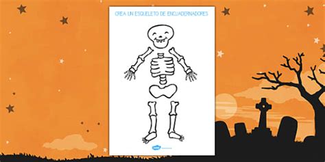Ficha de motricidad fina..recortar Muñeco de esqueleto