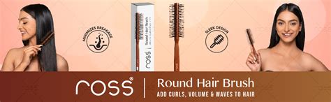 Buy Ross Round Hair Brush – Soft Ball-Tipped Flexible Bristles for ...