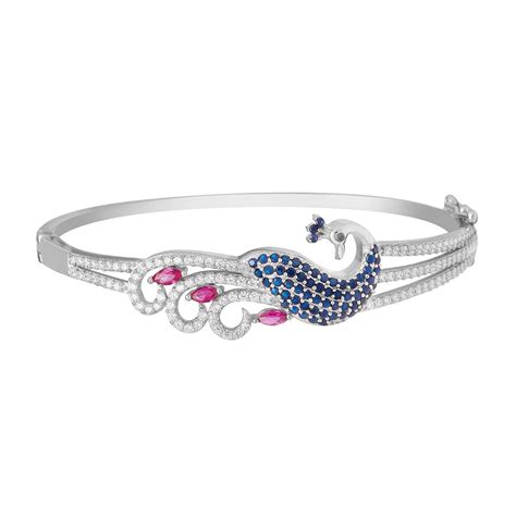 Peacock 925 Sterling Silver Bracelet In Rose Gold - Valentine's Gift ...