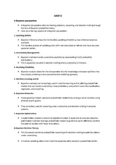 UNIT-5 ws - B DBMS short notes - UNIT- 5 A Bayesian perspective: A ...