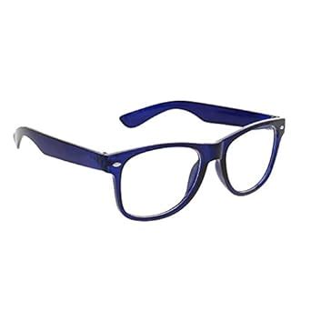 Dervin Blue Frame Clear Lens Rectangular Sunglasses for Men & Women ...