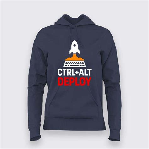 Ctrl Alt Deploy Hoodie for Women – DevOps Rocket Launch