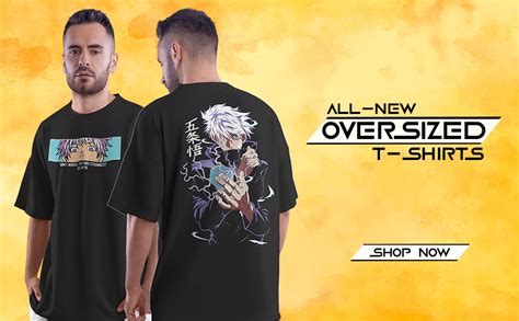 Buy crazymonk Men's Cotton Jujutsu Kaisen Gojo Satoru Anime Oversized T ...