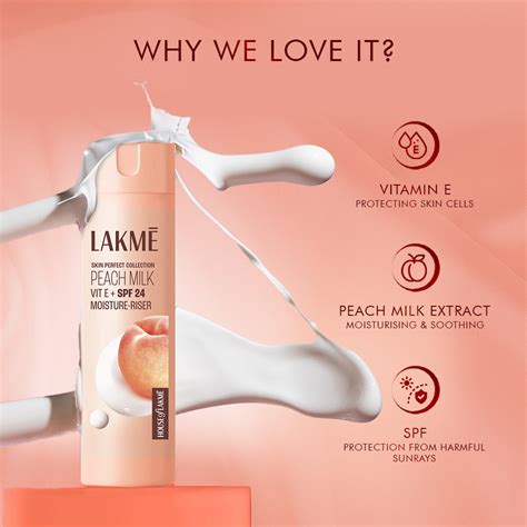 Lakmē Peach Ceramide Moisturizer with SPF 24| For Dry Skin, Normal Ski