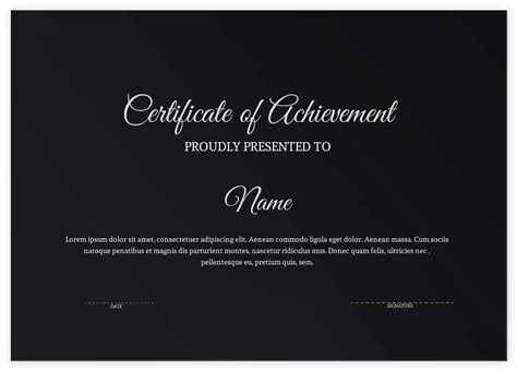Black Theme Certificates Design | Customize Online | Printo