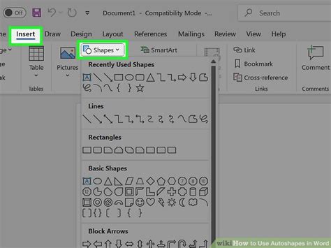 Image result for Word AutoShape