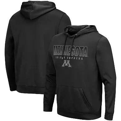 Men's Colosseum Black Minnesota Golden Gophers Blackout 3.0 Pullover Hoodie