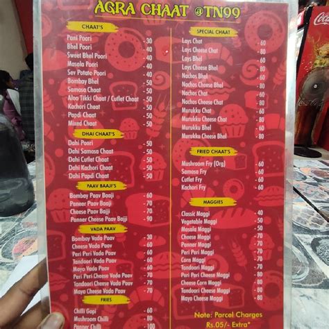 Menu at @TN 99, Coimbatore
