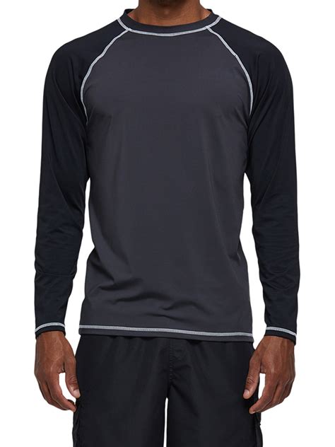 Pdbokew Men's UPF 50+ UV Protection Rashguard Swim Shirt, Long Sleeve ...
