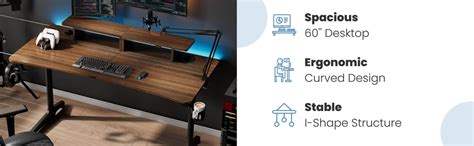 EUREKA ERGONOMIC 60 Inch Computer Desk with Monitor Stand, Sturdy ...