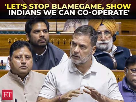 'Let's stop blame game...' | In rare unity, Rahul Gandhi's air ...