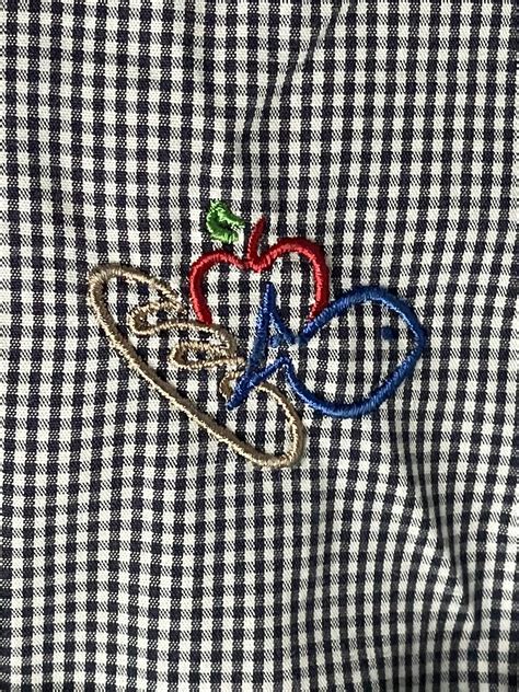 HARRIS TEETER GROCERY STORE EMPLOYEE BLUE GINGHAM BUT… - Gem