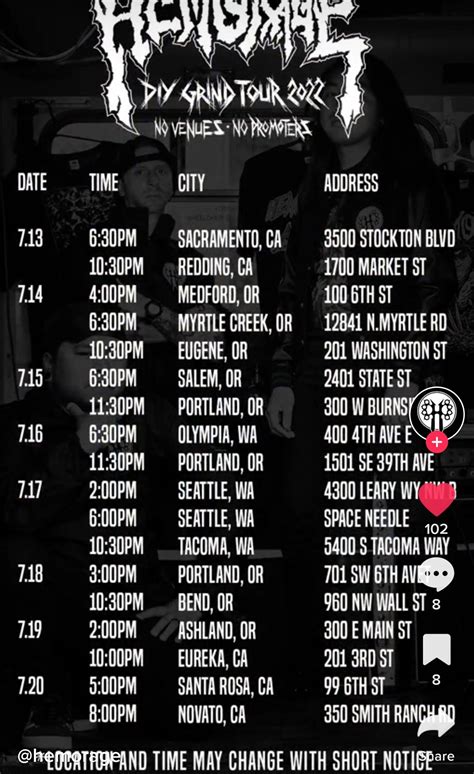 A drive by Death Metal/Black Metal band is doing a show tomorrow in ...