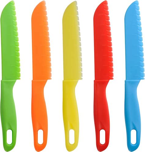 ONUPGO 5 Pieces Kids Kitchen Knife Set, Toddler’ Plastic Kitchen Knife ...