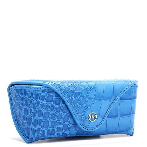 Croco Leather Spectacle Case - Blue – Da Milano