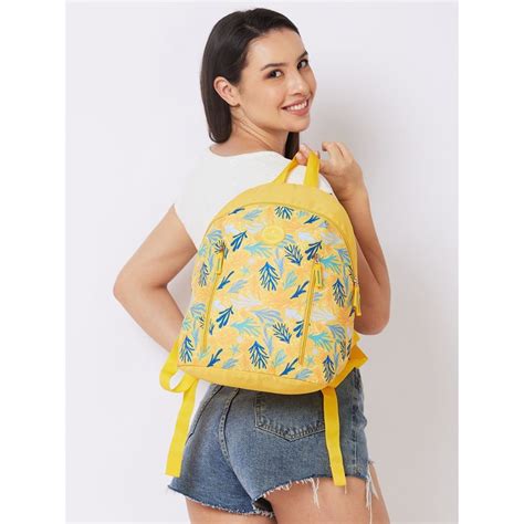Buy Caprese Women Yellow Xenia Backpack (XL) Online