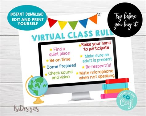 Image result for Virtual Class Rules Elementary