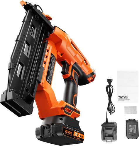 VEVOR 20V Cordless Finish Nailer, Cordless Brad Nailer Kit with 16Ga ...