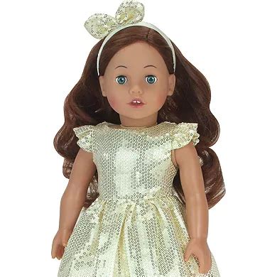 Sophia's Doll Doll Auburn with Sequin Dress, Headband, Shoes & print ...
