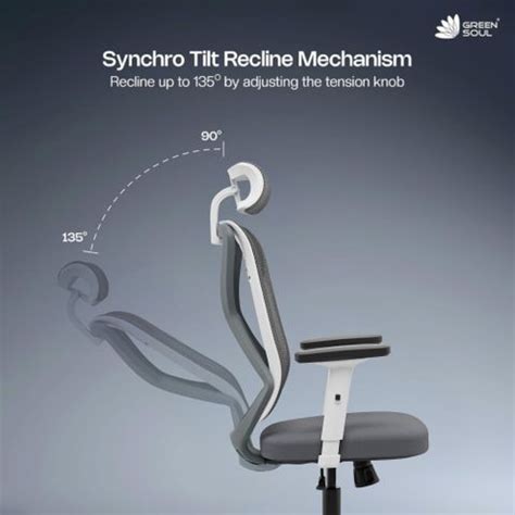 GREEN SOUL Zodiac Lite High Back Ergonomic Chair|Home, Office, WFH|1D ...