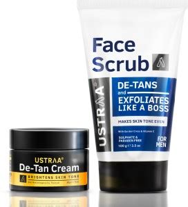 USTRAA Total De-Tan Kit - Face Cream & Face Scrub | For Effective Tan ...