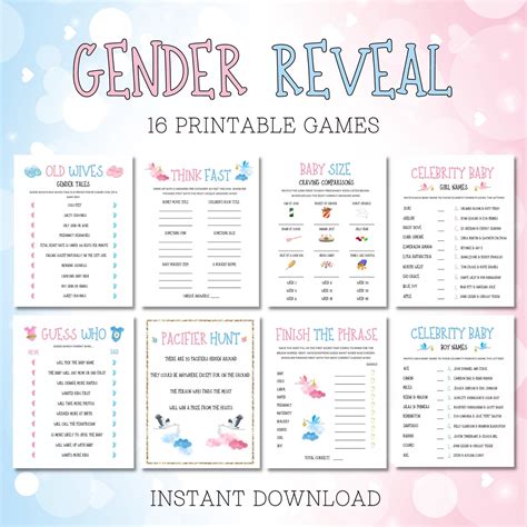 Gender Reveal Party Games Printable Gender Reveal Activities - Etsy UK