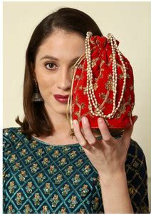 byra Women Sequence Work Velvet Potli Bag Potli Black - Price in India ...