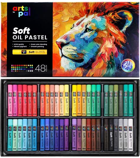 Artspal Soft Oil Pastels Set of 48 Vibrant Colors, Smooth and Soft Oil ...