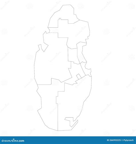 Qatar Political Map of Administrative Divisions Stock Vector - Illustration of geography ...