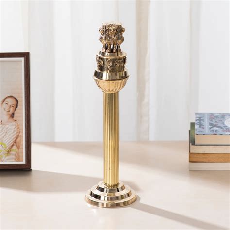 Brass Ashoka Stambh/Ashoka Pillar - 11 Inch - Darbar Craft