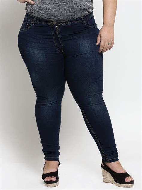 Plus Size Women Blue Regular Fit Mid-Rise Clean Look Stretchable Jeans