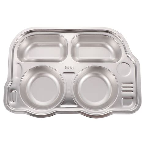 HOMEMAXS Stainless Divided Plate Food Separation for Kids Dishware ...