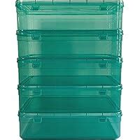 Feliz Green Coloured Plastic Medium Storage Boxes Size 8.5 x 5.5 x 2.25 ...