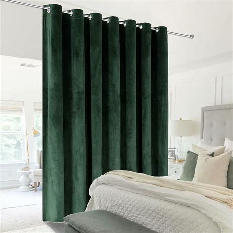 Buy Victree Room Divider Curtain for Bedroom, Wide Velvet Curtains for ...