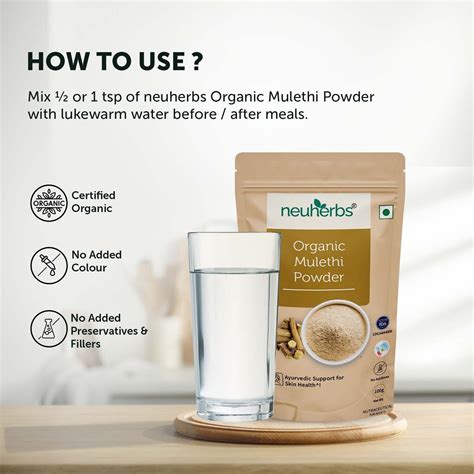 Organic Mulethi Powder for Skin & Throat - neuherbs - Neuherbs