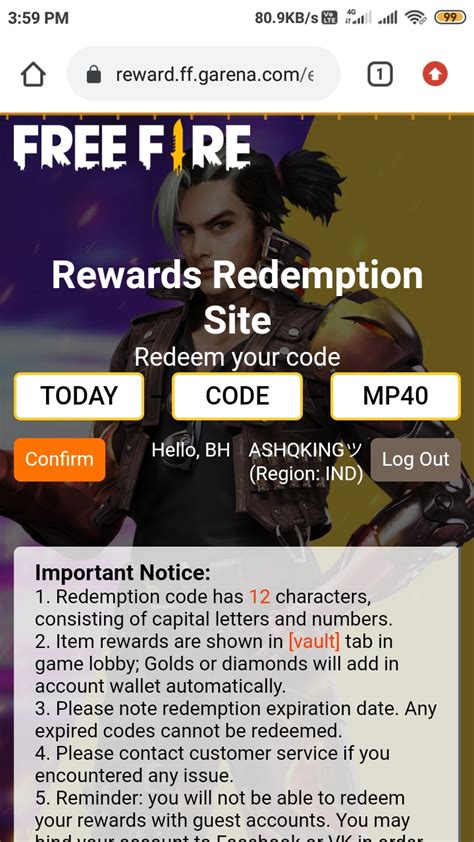 Image result for Free Fire Redeem Code
